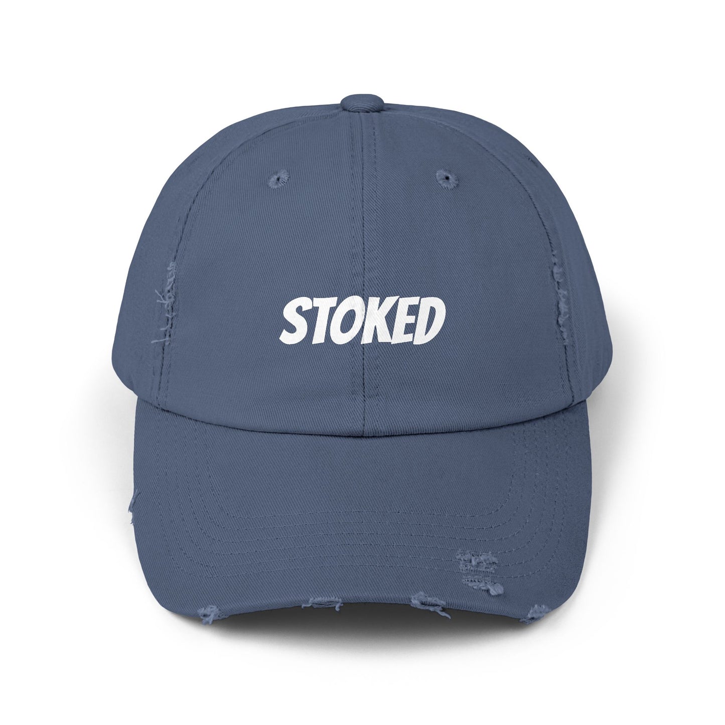 Unisex Distressed Cap - STOKED Vintage Look Hat for Casual Style