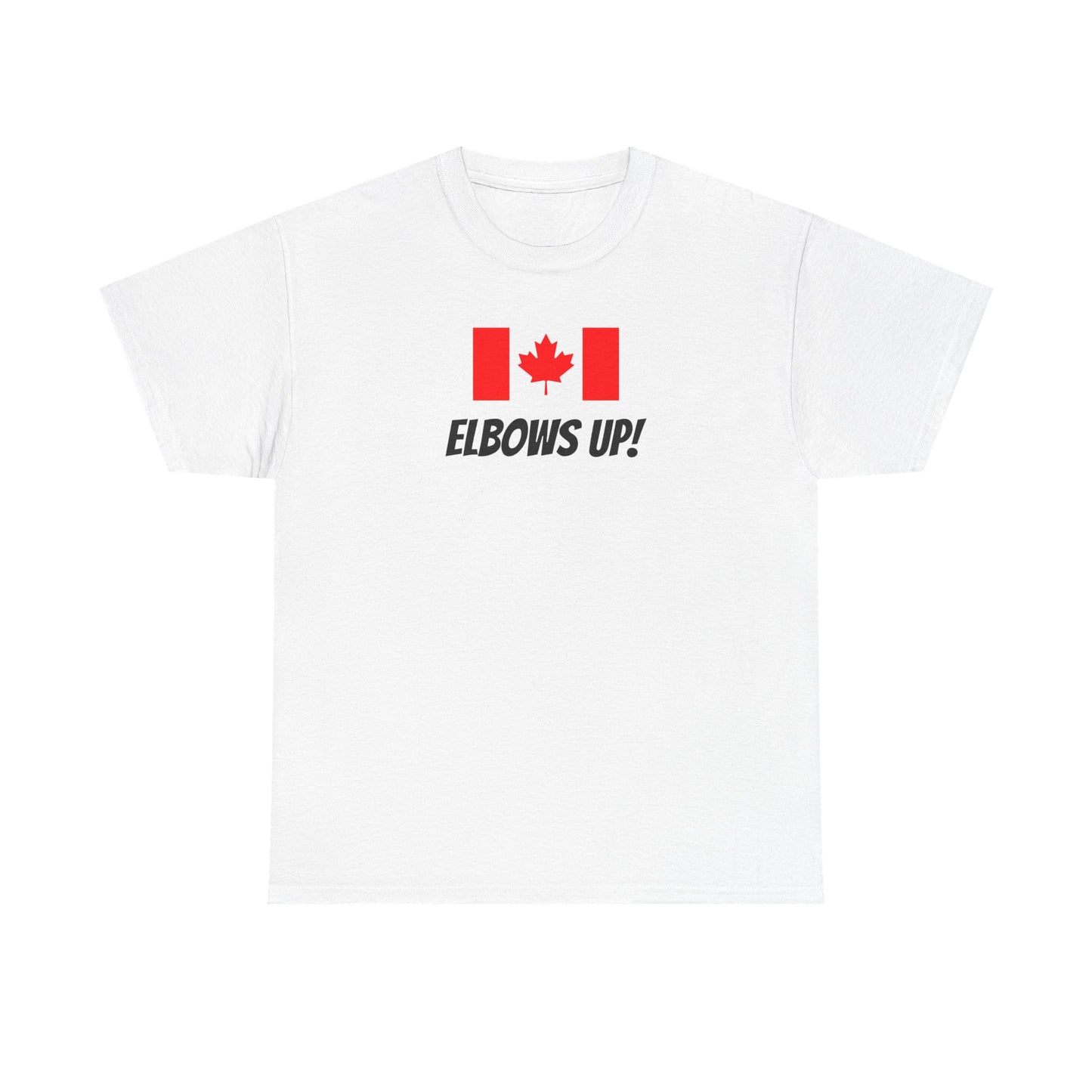 Canada Flag Elbows Up Unisex Heavy Cotton Tee