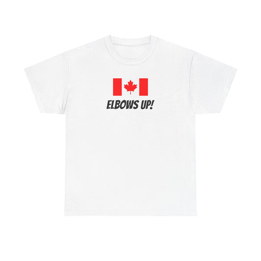 Canada Flag Elbows Up Unisex Heavy Cotton Tee