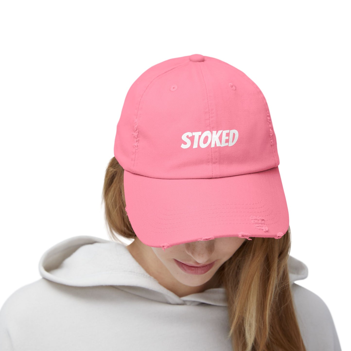 Unisex Distressed Cap - STOKED Vintage Look Hat for Casual Style