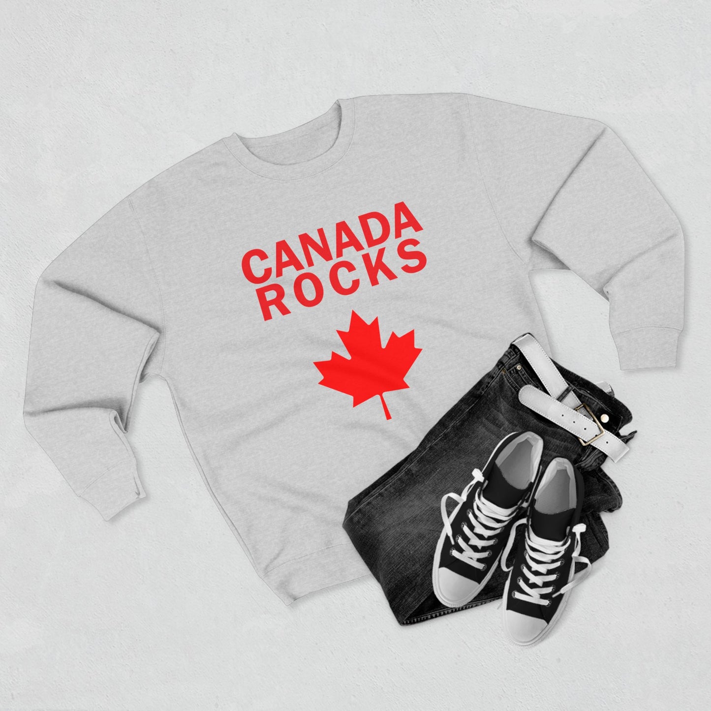 Canada Rocks Unisex Crewneck Sweatshirt - Cozy Canadian Pride Apparel