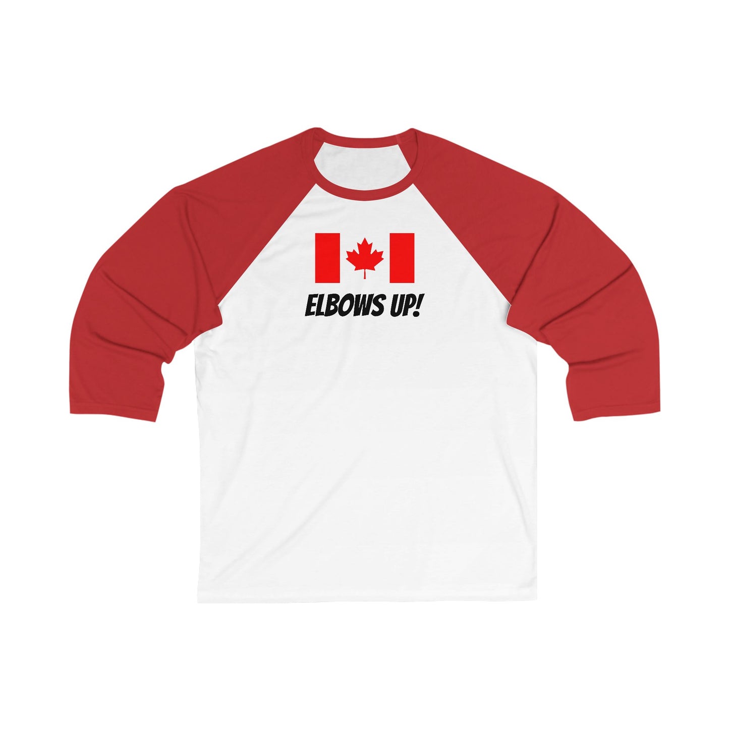 Elbows Up! Canada Baseball Tee - Unisex 3/4 Sleeve Shirt for Celebrate Canadian Pride