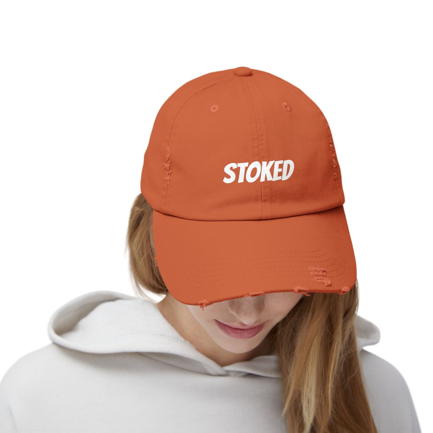 Unisex Distressed Cap - STOKED Vintage Look Hat for Casual Style