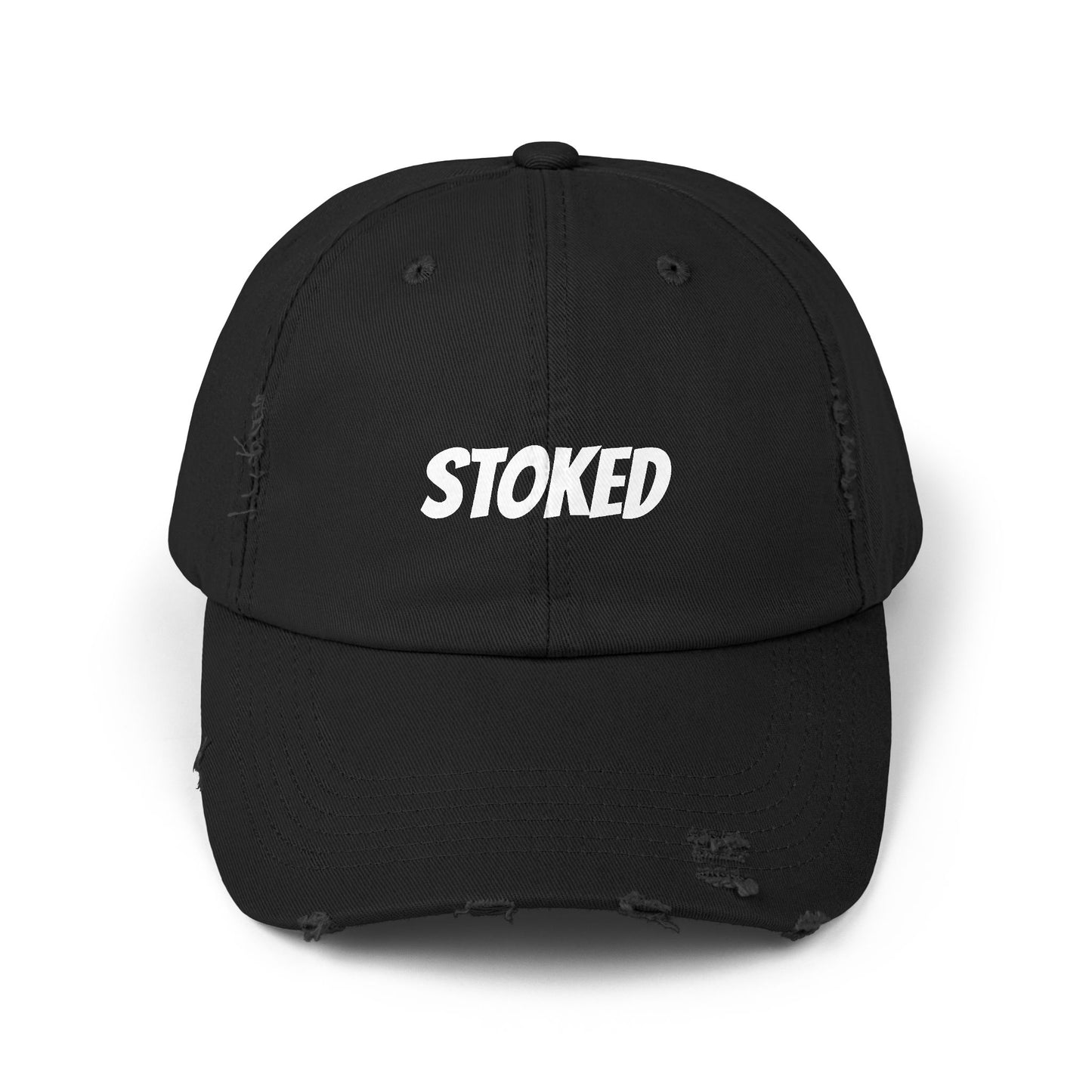 Unisex Distressed Cap - STOKED Vintage Look Hat for Casual Style