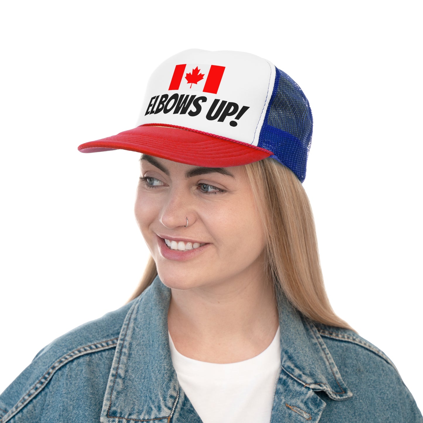 'Elbows Up!' - Canadian Flag Trucker Cap