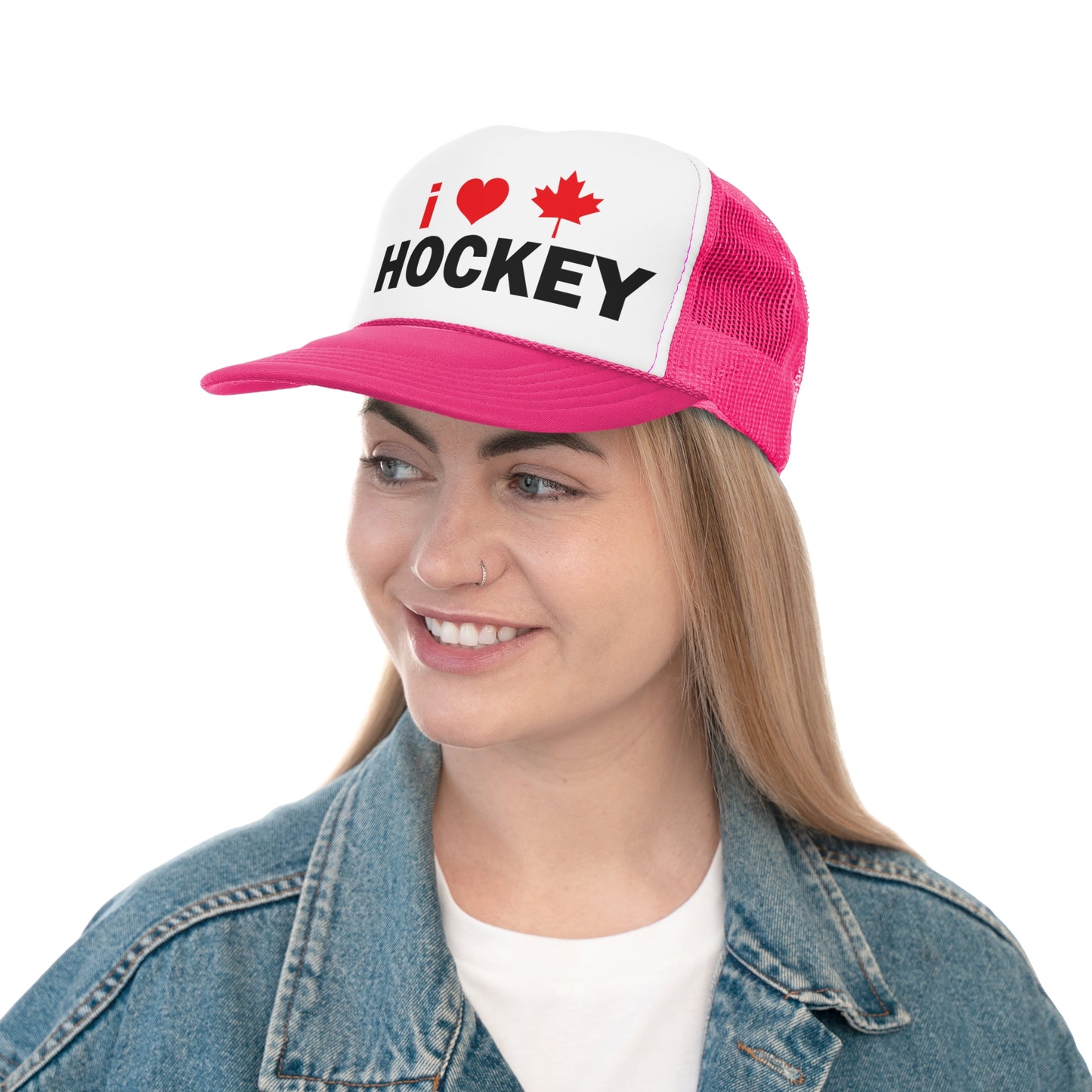 I Love Hockey Trucker Cap - Perfect for Fans and Celebrations