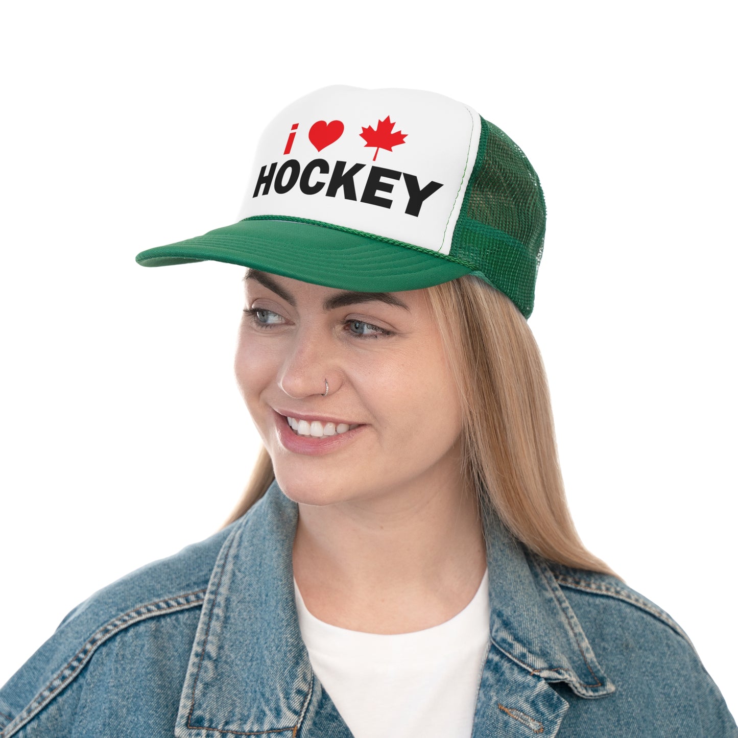 I Love Hockey Trucker Cap - Perfect for Fans and Celebrations