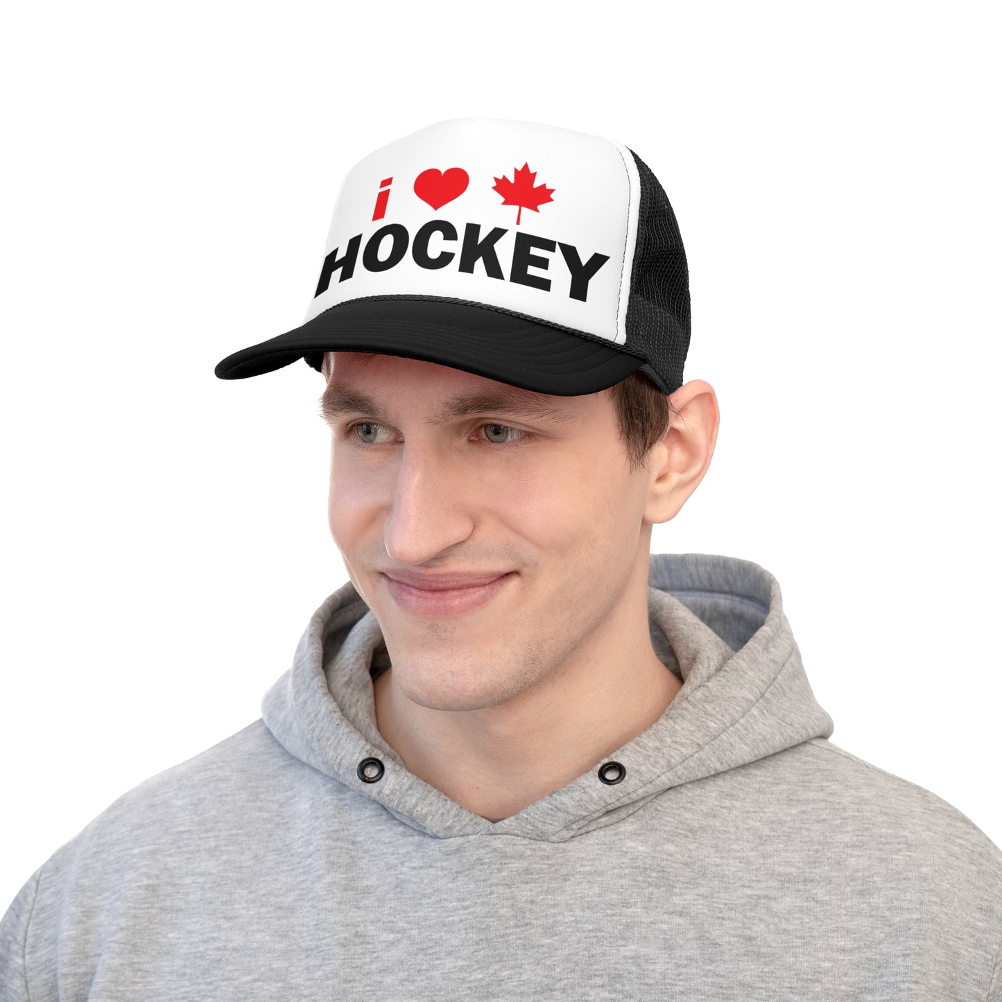 I Love Hockey Trucker Cap - Perfect for Fans and Celebrations