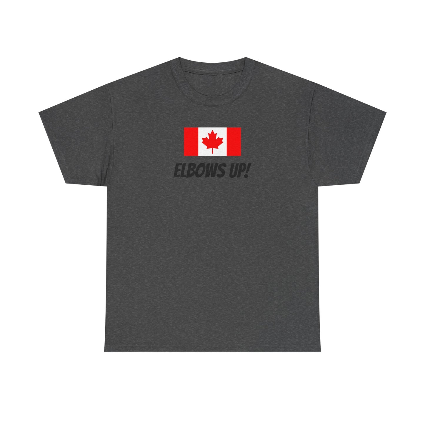 Canada Flag Elbows Up Unisex Heavy Cotton Tee