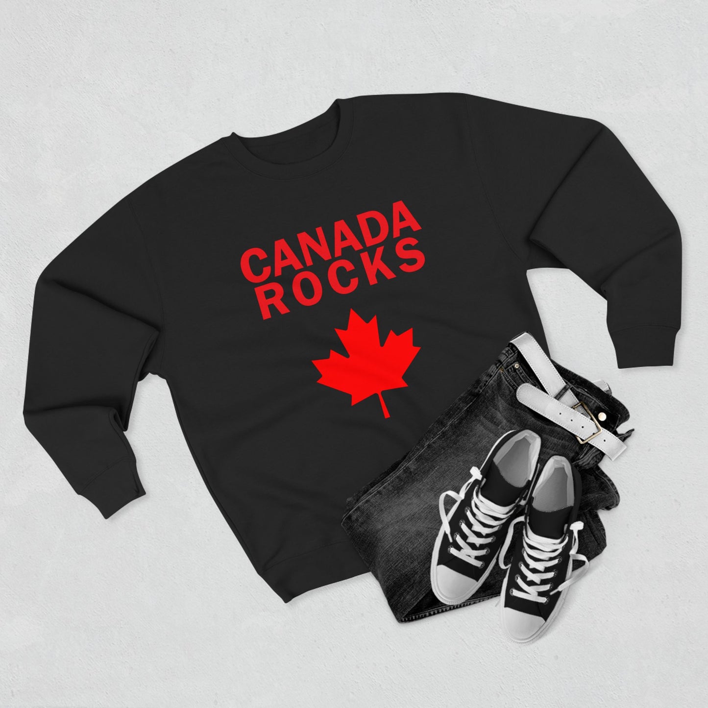 Canada Rocks Unisex Crewneck Sweatshirt - Cozy Canadian Pride Apparel