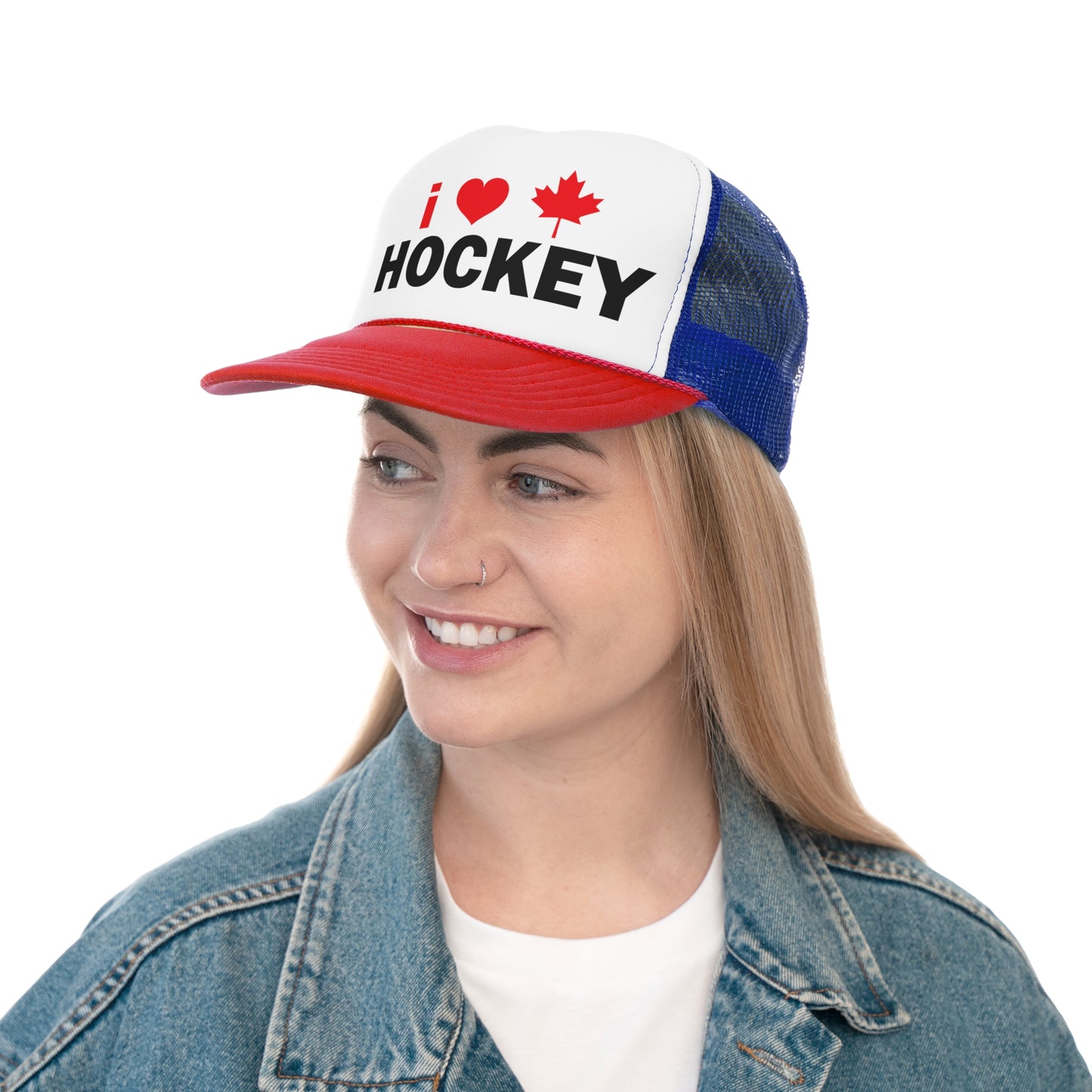 I Love Hockey Trucker Cap - Perfect for Fans and Celebrations