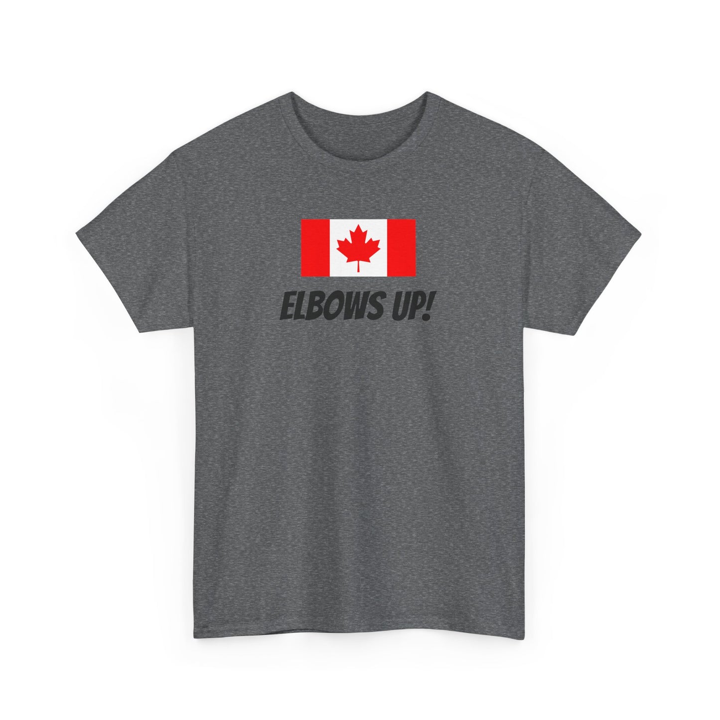 Canada Flag Elbows Up Unisex Heavy Cotton Tee